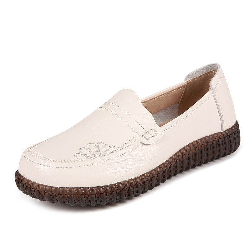 Damen Mokassins aus hochwertigem Leder mit rutschfester Sohle und elastischen Einsätzen EB