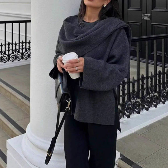 Damen Wickeljacke mit lässigem Schnitt und hochgeschlossenem Design EB