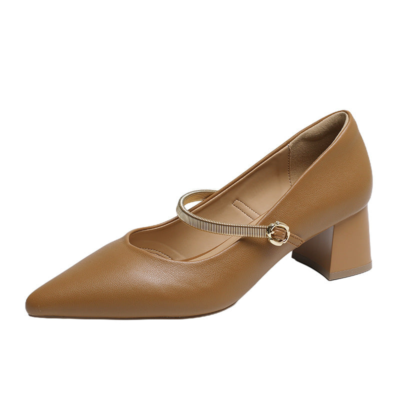 Damen Slingback-Pumps mit elegantem Riemen und komfortablem Blockabsatz EB