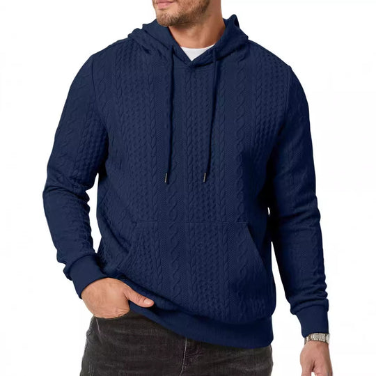 Herren Kapuzenpullover mit strukturiertem Kabelstrickmuster EB