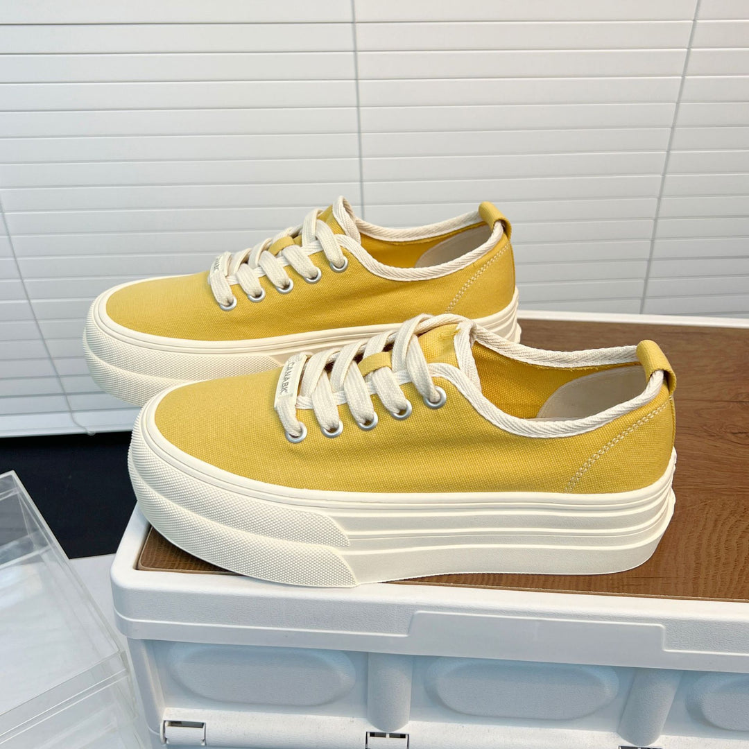 Damen Modische Plateau-Sneaker mit erhöhtem Sohlenprofil und atmungsaktivem Obermaterial EB