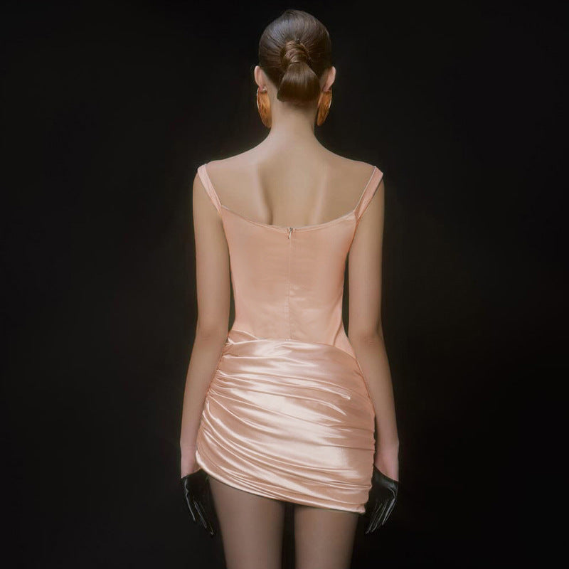 Damen figurbetontes Minikleid mit elegantem Drapierungsdesign EB