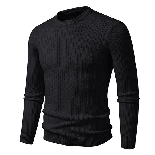 Herren modischer Strickpullover mit strukturiertem Zopfdesign EB