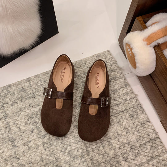 Damen elegante Mokassins mit modischer Schnallenverzierung EB