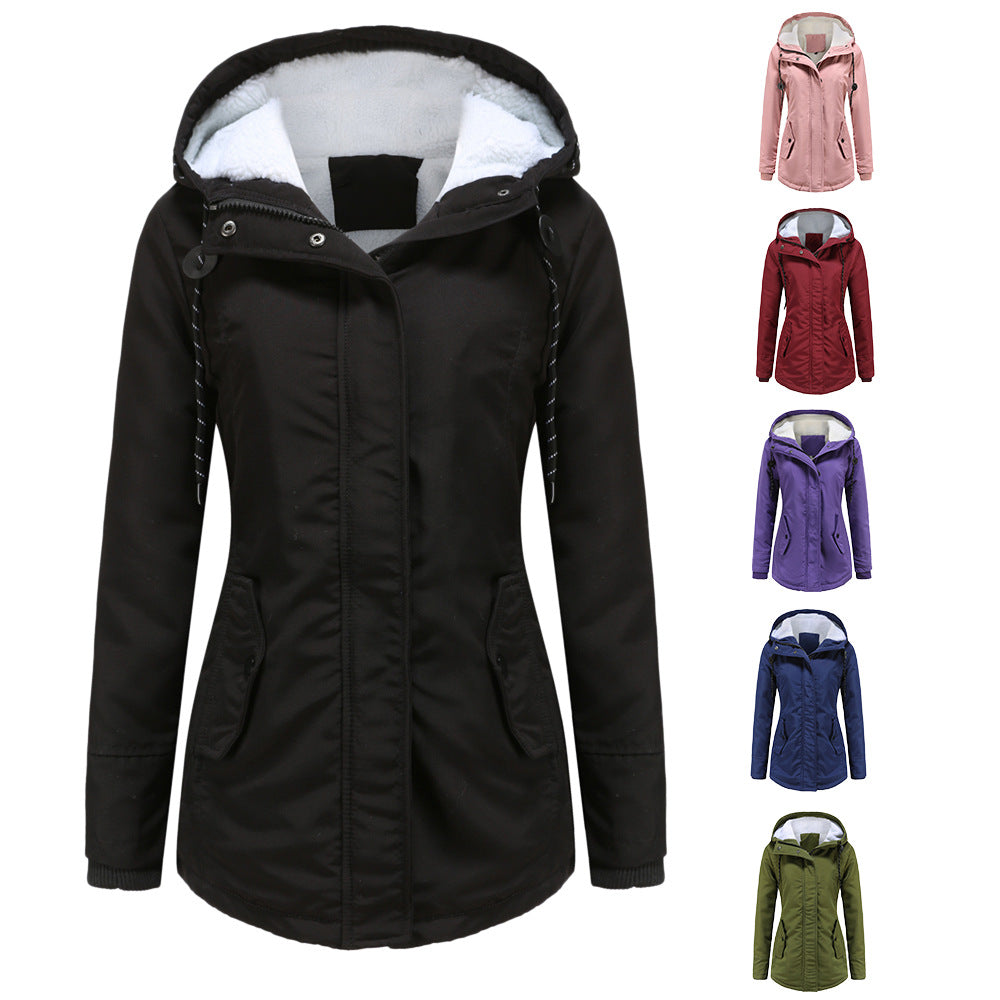 Damen nan gefütterte Winterparka mit Teddyfleece Innenfutter und Kapuze EB