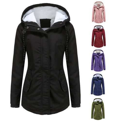 Damen nan gefütterte Winterparka mit Teddyfleece Innenfutter und Kapuze EB