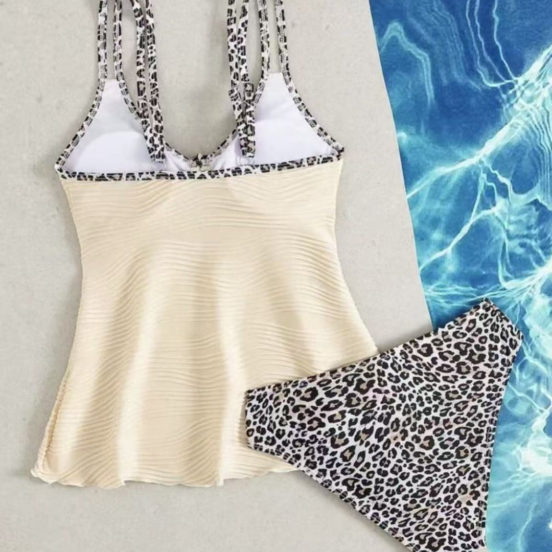 Damen Tankini mit gerafftem Oberteil und verspieltem Kordelzug EB
