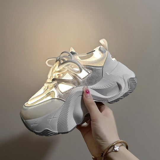 Damen Chunky Sport-Sneaker mit atmungsaktiver Mesh-Oberfläche und innovativen Dämpfungselementen EB