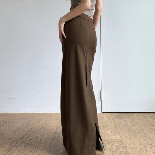 Damen Maxi-Rock mit elegantem Schlitz und weich fließendem Stoff EB
