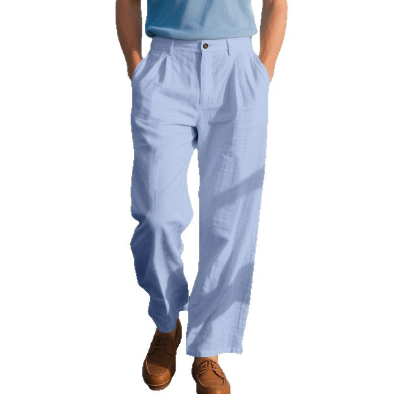 Herren elegante Freizeit-Hose mit weichem Stoff und weitem Schnitt EB