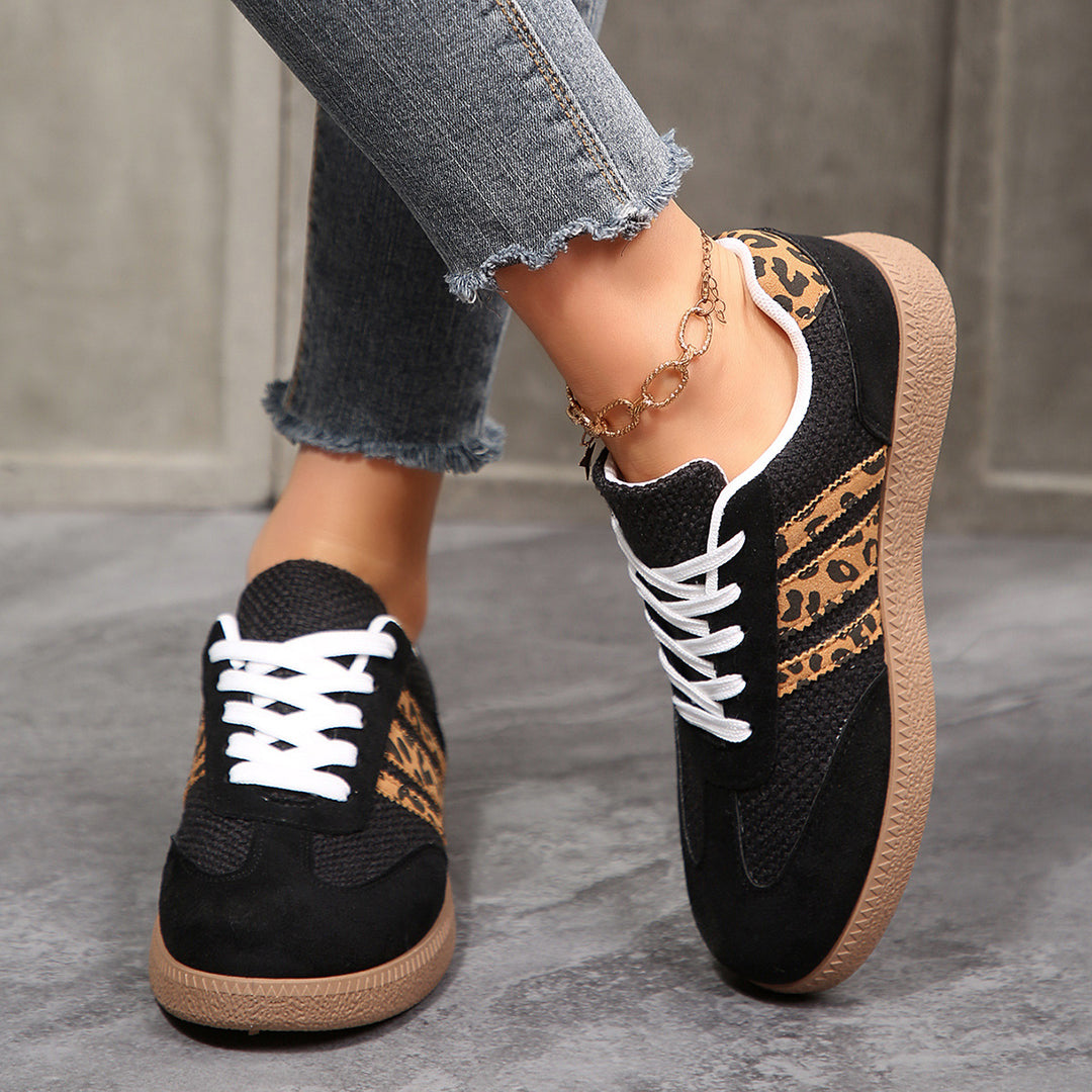 Damen Sportliche Sneaker mit animalischem Muster und rutschfester Sohle EB