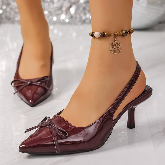 Damen Slingback-Pumps mit elegantem Schleifenakzent und komfortablem Absatz EB