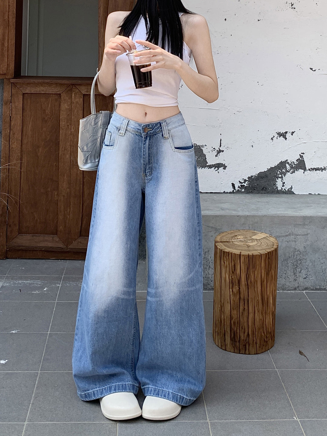 Damen Weite Jeanshose EB