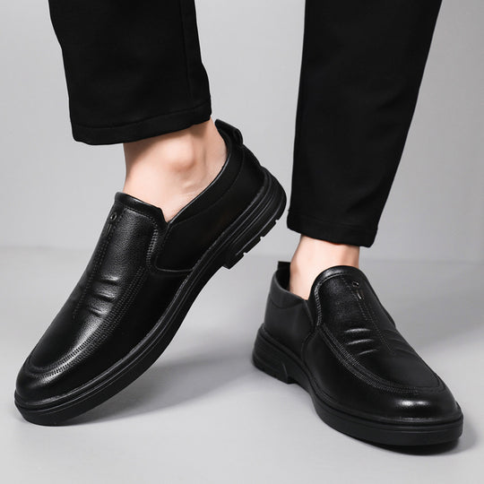 Herren Bequeme Slip-On Lederschuhe mit rutschfester Sohle EB