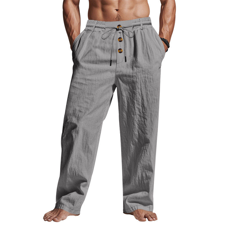 Herren lässige Freizeithose mit verstellbarem Kordelzug und praktischen Seitentaschen EB