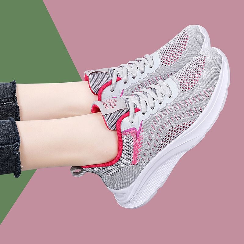 Damen Atmungsaktive Freizeitschuhe mit flexiblem Obermaterial und stoßdämpfender Sohle EB