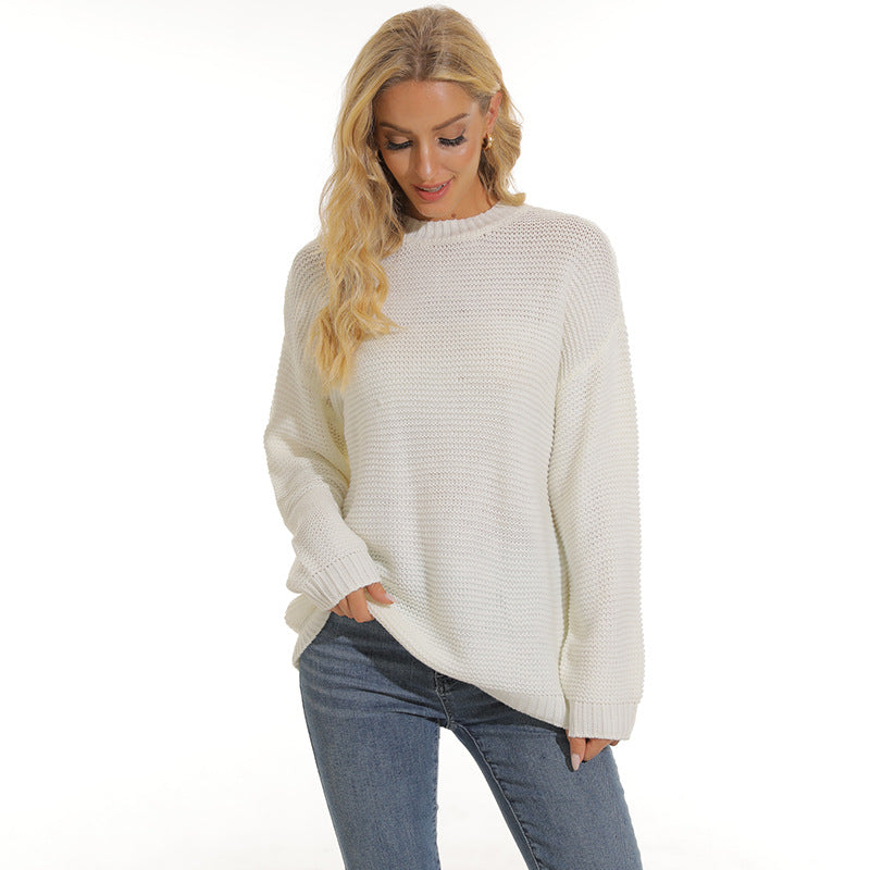 Damen Pullover mit strukturiertem Maschenmuster und bequemem Schnitt EB
