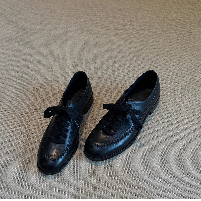 Damen modische Schnürschuhe mit feiner Lederverarbeitung und stilvollen Akzenten EB