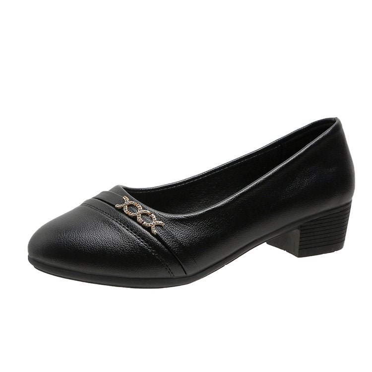 Damen elegante Pumps mit modischem Riemen und funkelndem Schmuckdetail EB