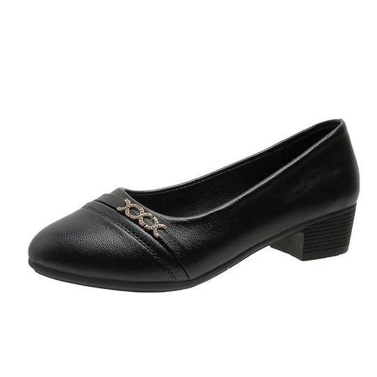 Damen elegante Pumps mit modischem Riemen und funkelndem Schmuckdetail EB