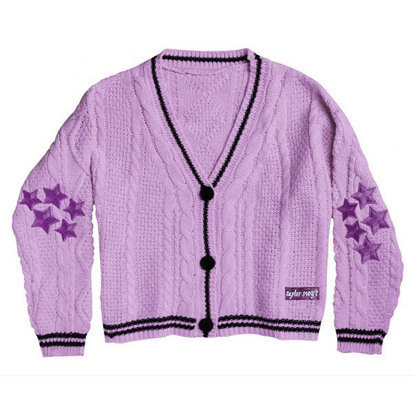 Damen Strickjacke mit aufwendigem Sternen-Design EB