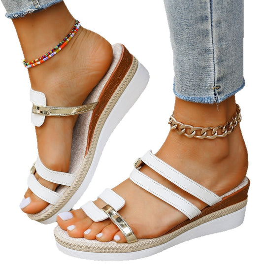 Damen modische Plateausandalen mit flexibler Sohle EB