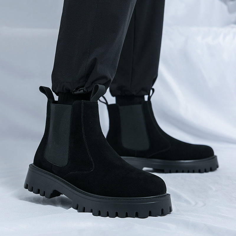 Damen Modische Chelsea-Stiefel mit rutschfester Sohle und elastischen Einsätzen EB