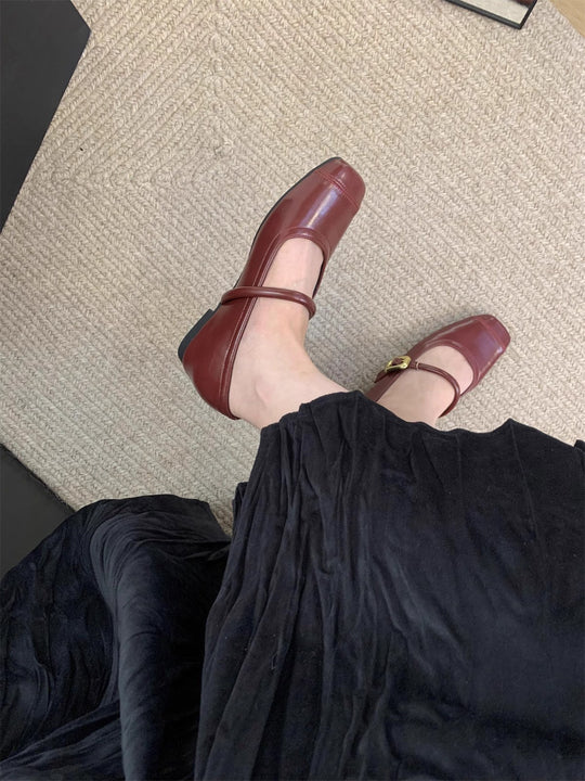 Damen Ballerinas mit eleganter Schnalle und metallischer Oberfläche EB