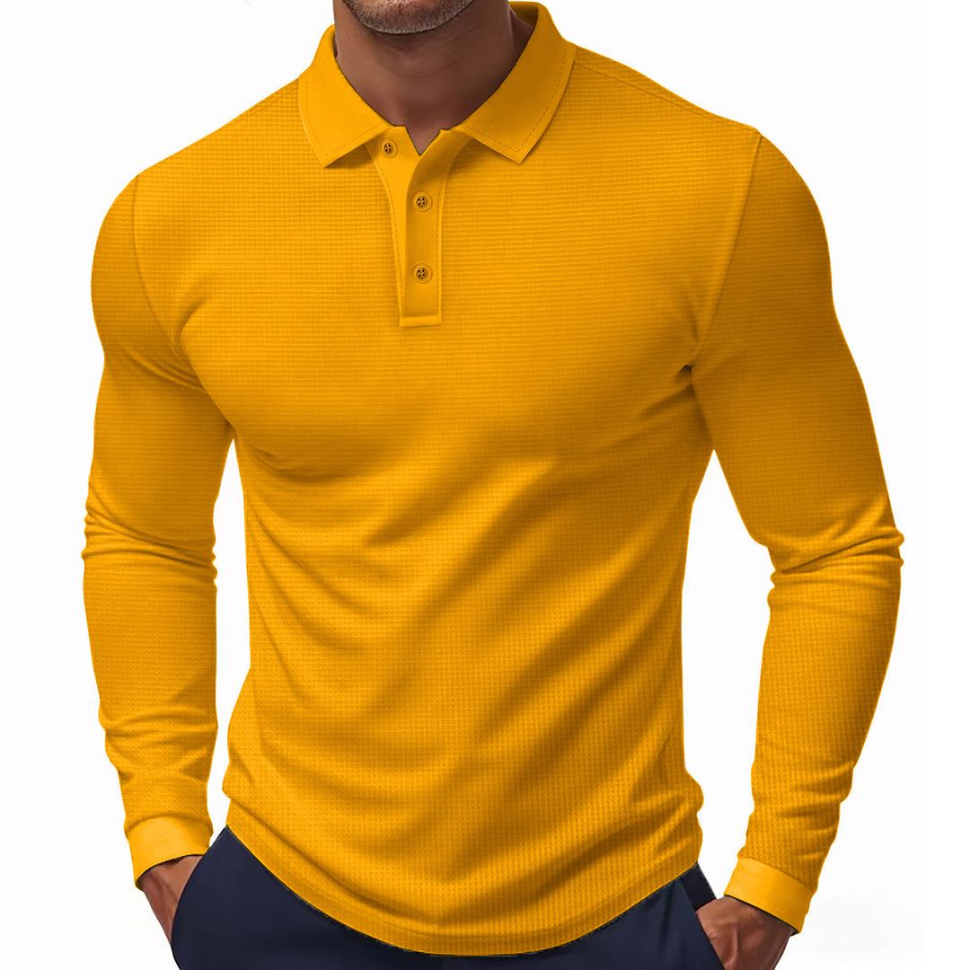Herren Poloshirt mit strukturiertem Design und modernen Knopfdetails EB