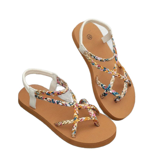 Damen Mode Sandalen mit geflochtenem Riemen EB
