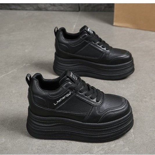 Damen modische Plateau-Sneaker mit strukturiertem Obermaterial und komfortablem Dämpfungssystem EB