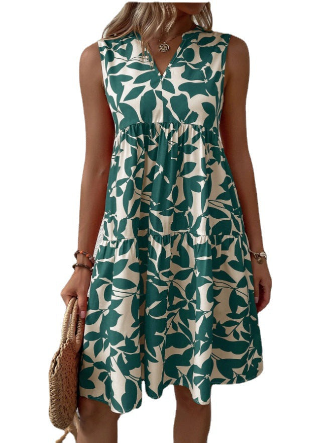 Damen Blumenkleid im lässigen A-Linien-Design EB