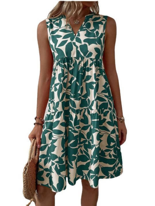 Damen Blumenkleid im lässigen A-Linien-Design EB