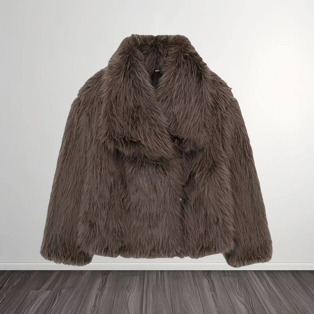 Damen Modische Kunstpelzjacke EB