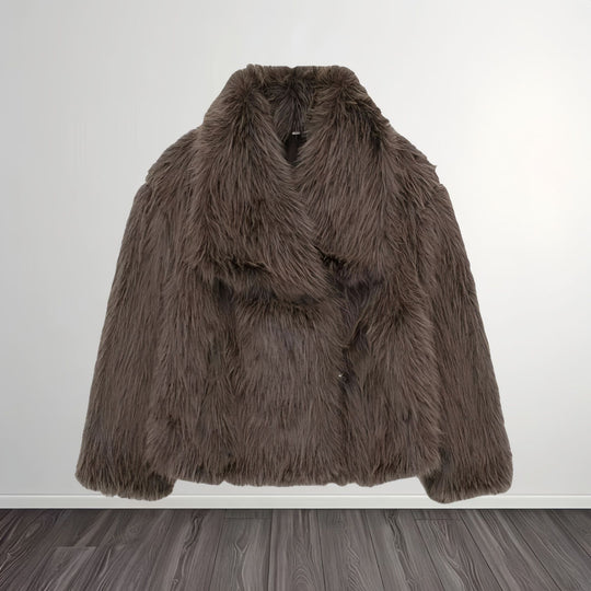 Damen Modische Kunstpelzjacke EB