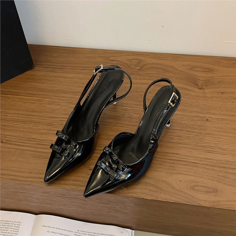 Damen elegante Slingback-Pumps mit Schleifenverzierung EB