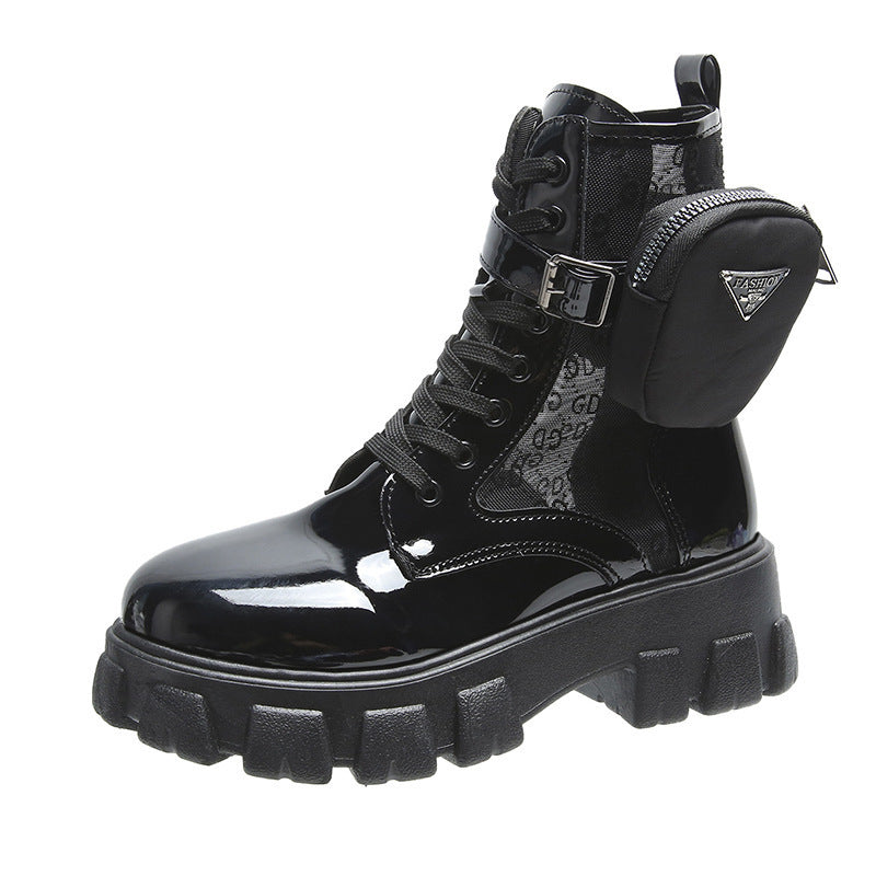 Damen Chunky Combat Boots mit praktischen Stauraum und modischen Details R&B