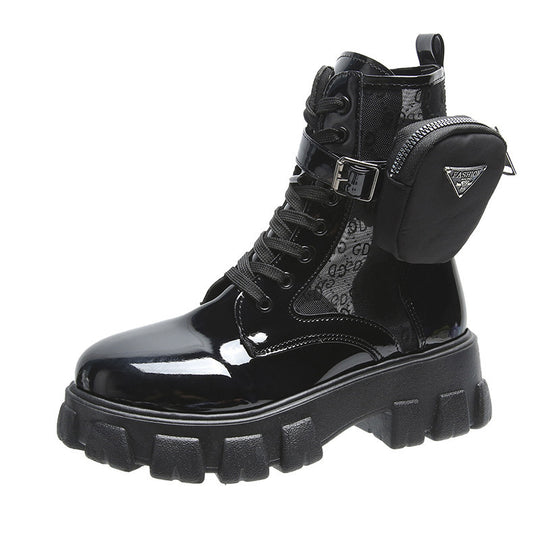 Damen Chunky Combat Boots mit praktischen Stauraum und modischen Details R&B