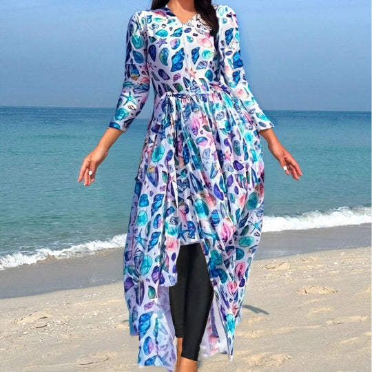Damen Strandkleid mit asymmetrischem Schnitt EB