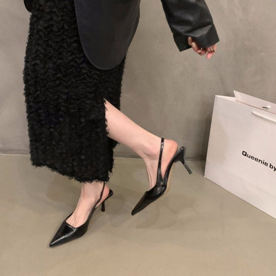 Damen Slingback High Heel Pumps mit elegantem metallic Finish EB