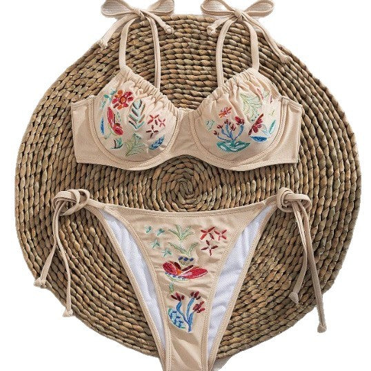 Damen Eleganter Bikini mit kunstvollen Stickereien EB