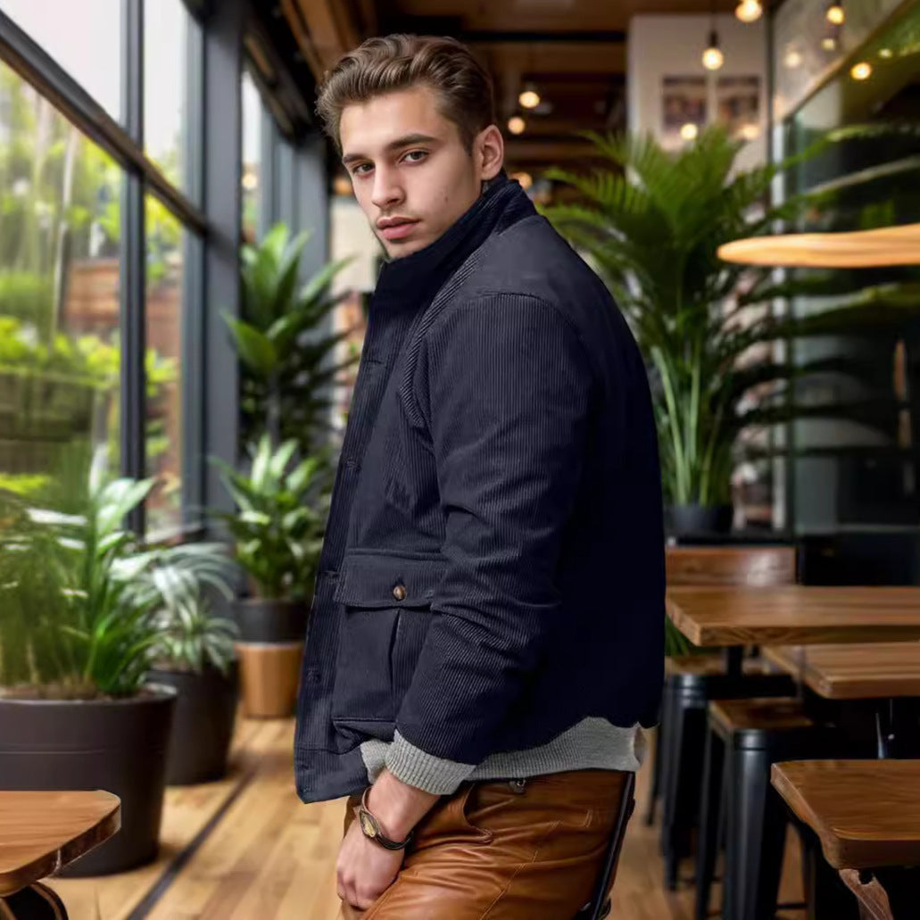 Herren bequeme Utility-Jacke mit praktischen Taschen EB