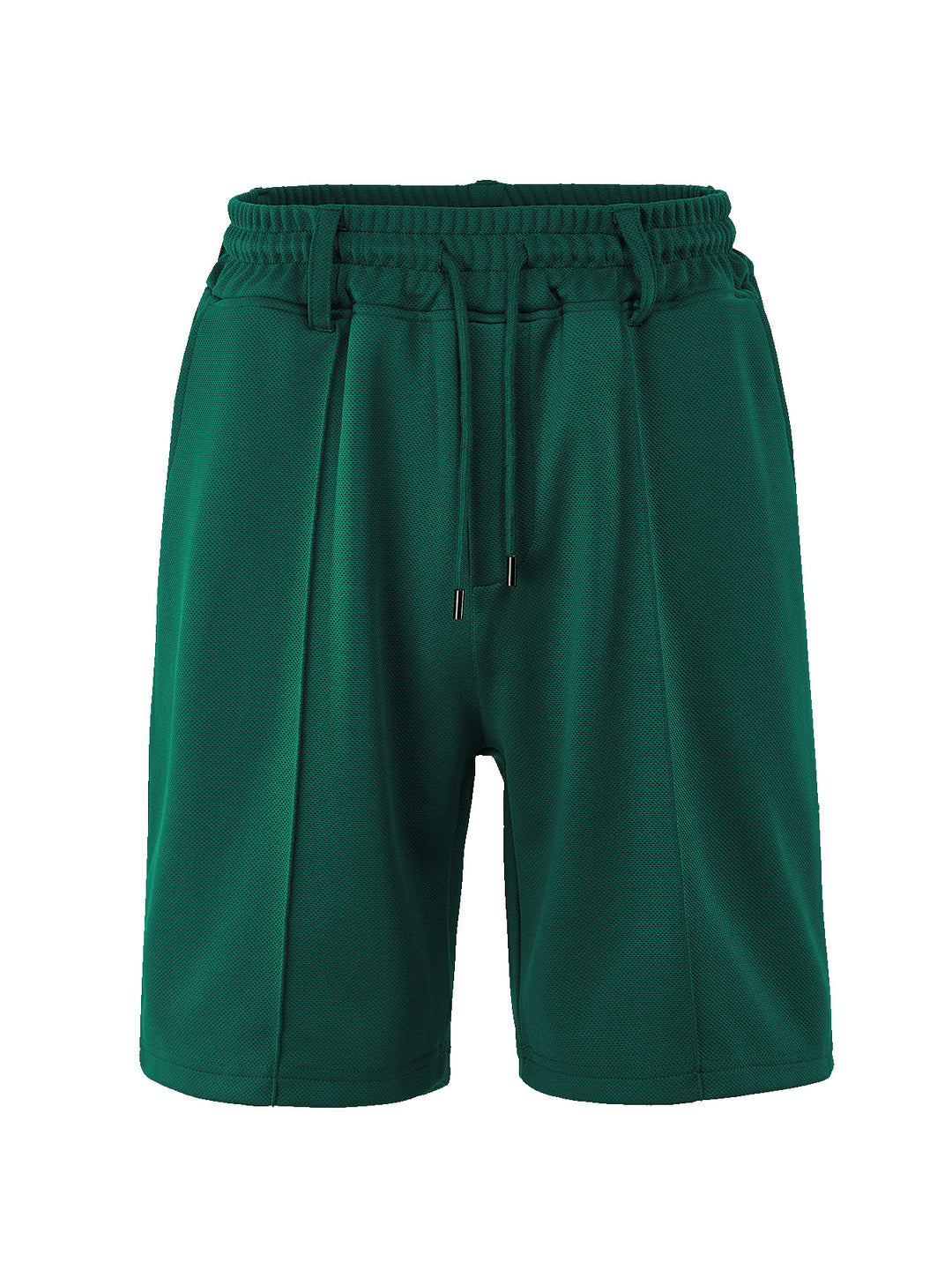 Herren nan technische Netzstruktur-Shorts mit Bügelfalte, Gürtelschlaufen und elastischem Kordelbund EB