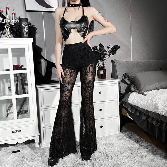 Damen figurbetonte Bluse mit Rüschendetails und Schnürung EB