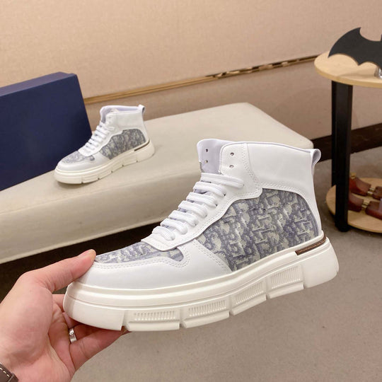 Damen High-Top Sneakers mit modischem Oberflächenmuster und strapazierfähiger Sohle EB