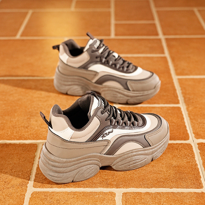 Damen modische Chunky Sneakers mit stabiler Profilsohle und atmungsaktiver Oberfläche EB