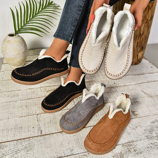 Damen Slipper mit warmem Fleece-Futter und rutschfester Sohle EB