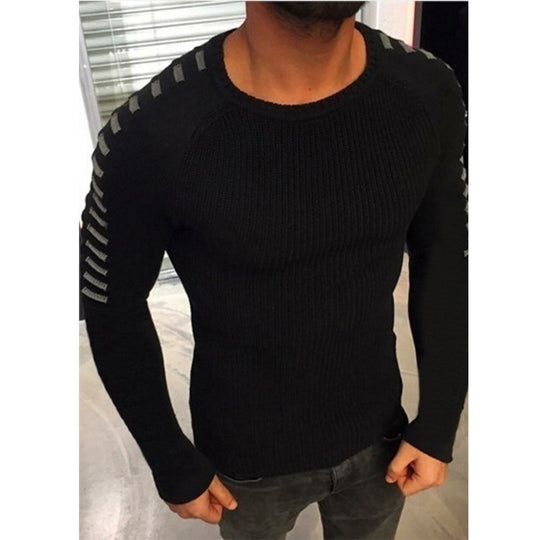 Herren strukturierter Pullover mit modernem Schnitt und kreativen Details EB