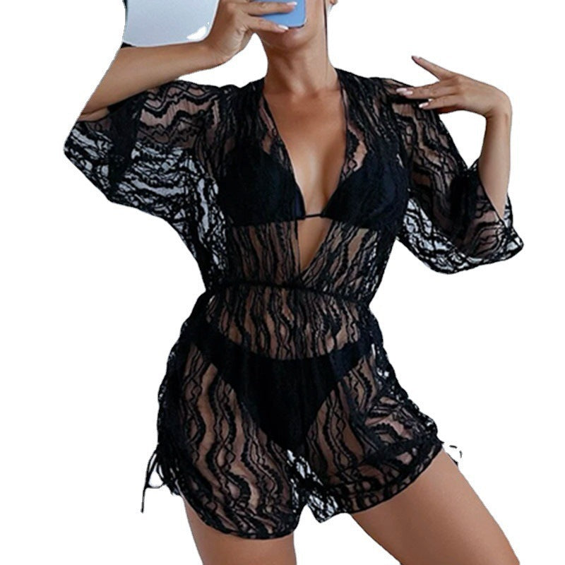 Damen Transparente Strandoveralls EB