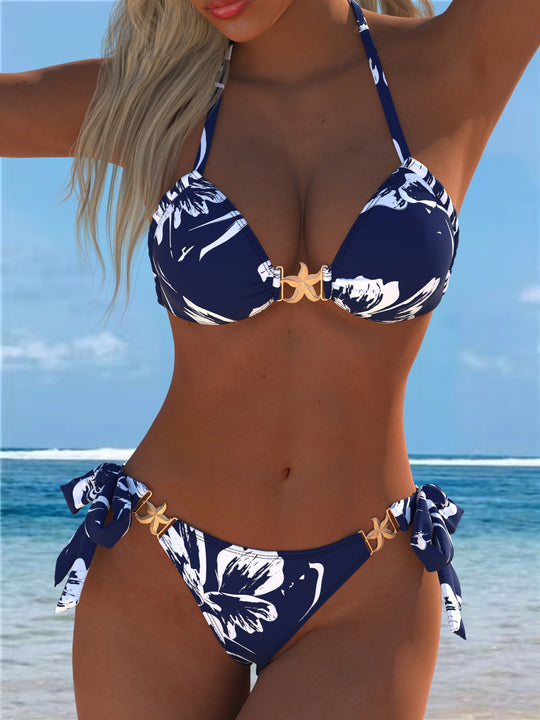 Damen Bikini mit dekorativen Schleifendetails EB